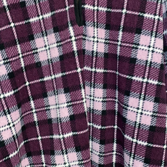 Crossroads Woman 1X Purple White Plaid Half Zip Up Sweater - Picture 6 of 13